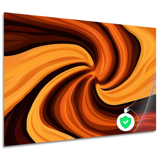 Oranje Abstracte Werveling poster