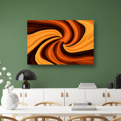 Oranje Abstracte Werveling poster