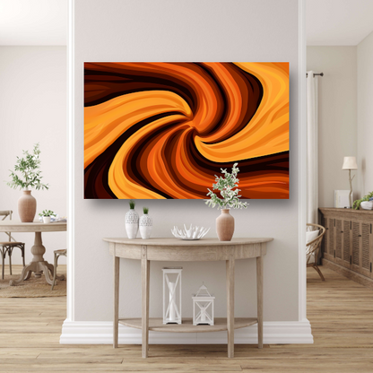 Oranje Abstracte Werveling poster