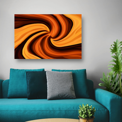 Oranje Abstracte Werveling poster