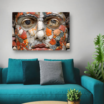 Mozaïekportret Piet Mondriaan canvas