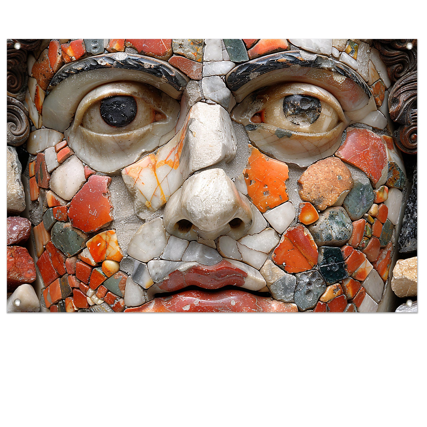 Mozaïekportret Piet Mondriaan tuinposter