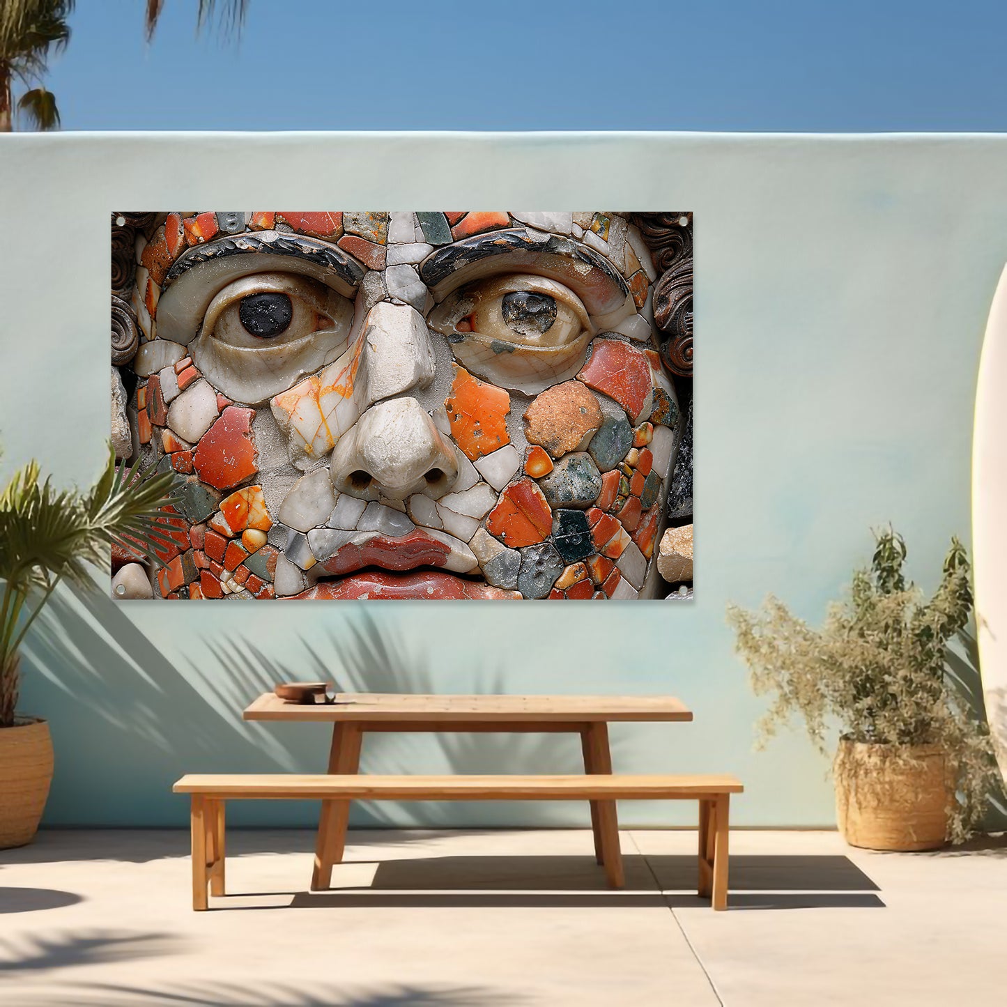 Mozaïekportret Piet Mondriaan tuinposter