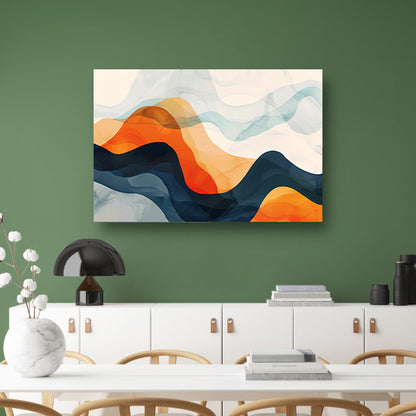 Abstracte golven in beweging en kleur   poster