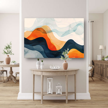 Abstracte golven in beweging en kleur   poster