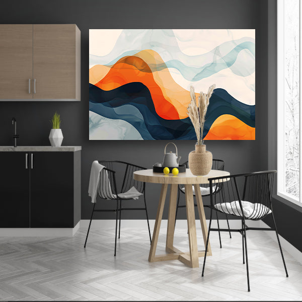 Abstracte golven in beweging en kleur   poster