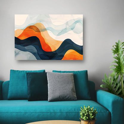 Abstracte golven in beweging en kleur   poster