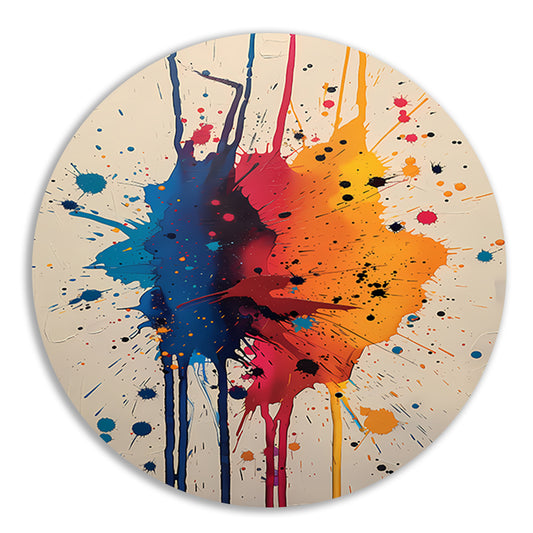 Abstract  met Kleurrijk verfspatten forex muurcirkel