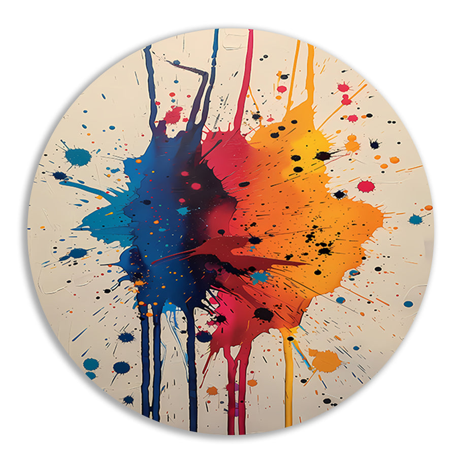 Abstract  met Kleurrijk verfspatten forex muurcirkel