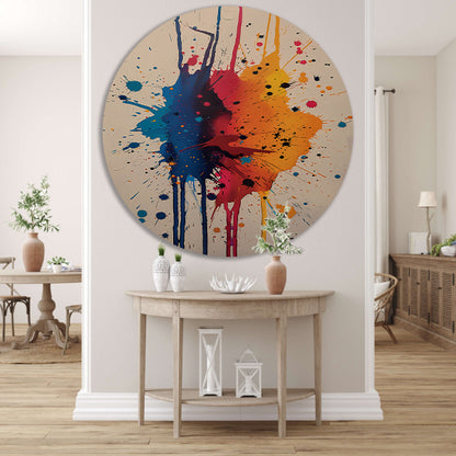 Abstract  met Kleurrijk verfspatten forex muurcirkel
