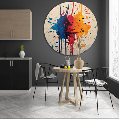 Abstract  met Kleurrijk verfspatten forex muurcirkel
