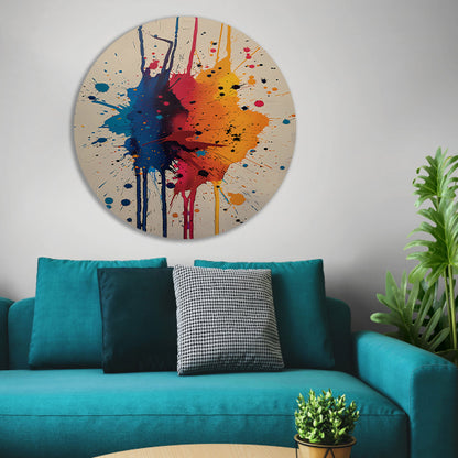 Abstract  met Kleurrijk verfspatten forex muurcirkel