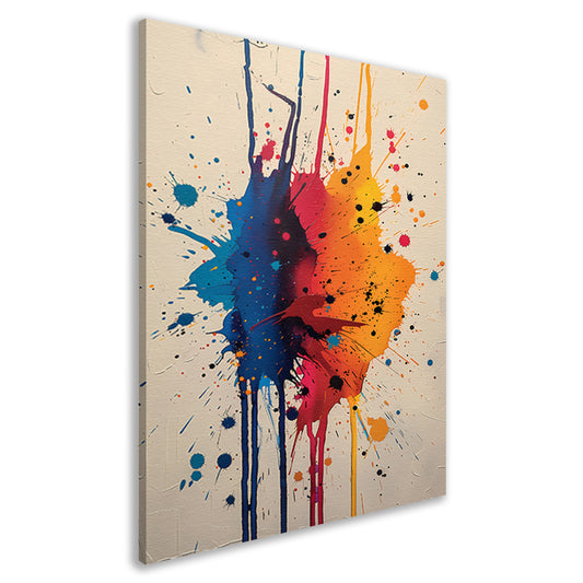 Abstract  met Kleurrijk verfspatten canvas