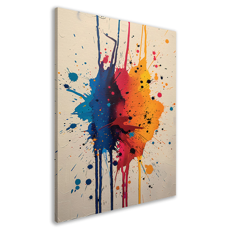 Abstract  met Kleurrijk verfspatten canvas