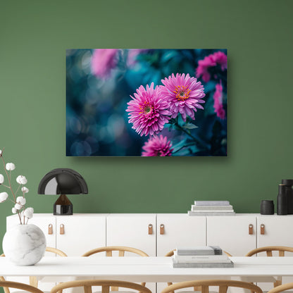 Close-up van roze bloemen met achtergrond poster