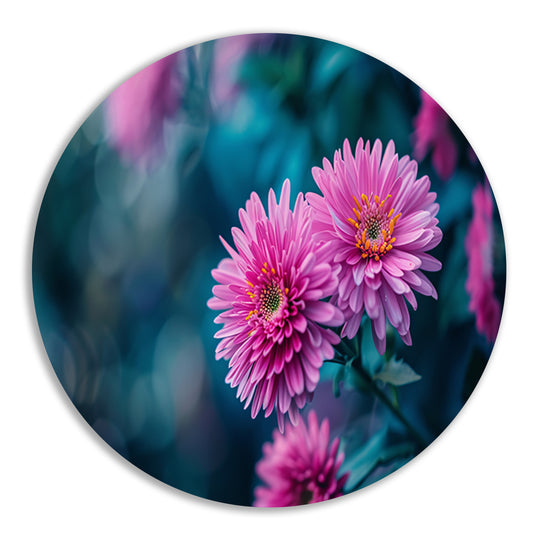 Close-up van roze bloemen met achtergrond   forex muurcirkel