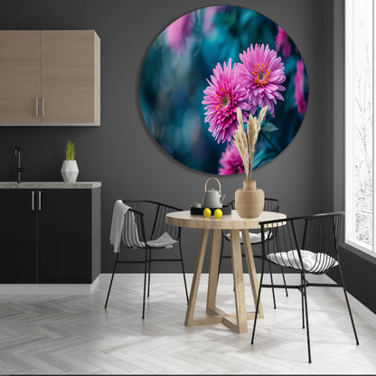 Close-up van roze bloemen met achtergrond   forex muurcirkel
