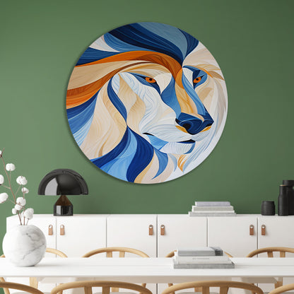 Abstract kleurrijk kunstwerk van leeuw forex muurcirkel
