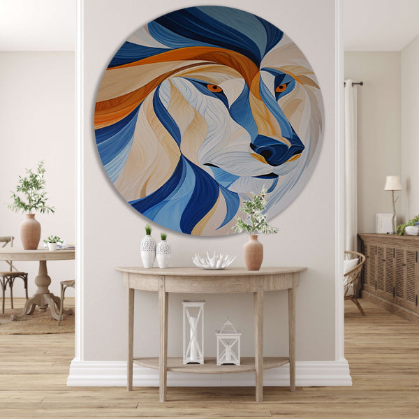 Abstract kleurrijk kunstwerk van leeuw forex muurcirkel