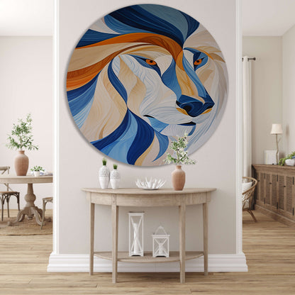 Abstract kleurrijk kunstwerk van leeuw forex muurcirkel