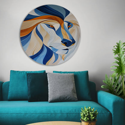 Abstract kleurrijk kunstwerk van leeuw forex muurcirkel