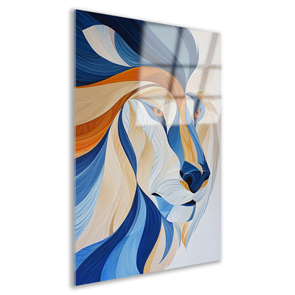 Abstract kleurrijk kunstwerk van leeuw acrylglas