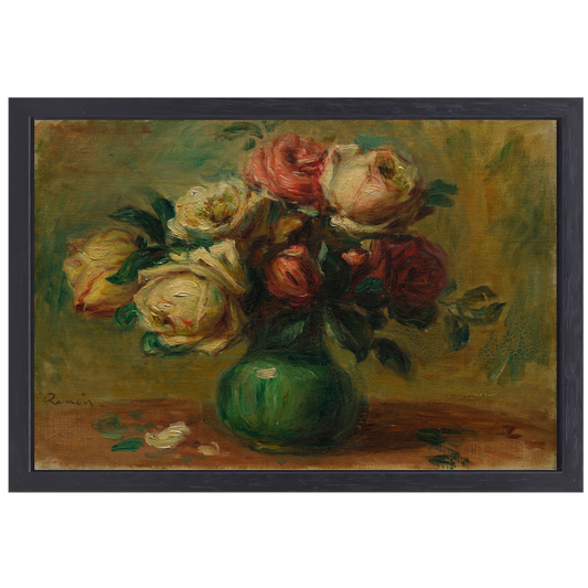 Rozen in een vaas - Pierre-Auguste Renoir canvas met baklijst