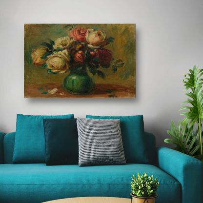 Rozen in een vaas - Pierre-Auguste Renoir poster