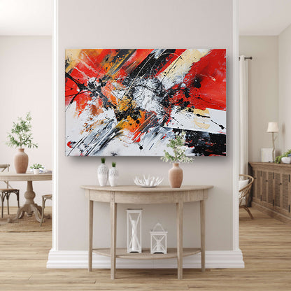 Abstract schilderij met explosieve kleuren acrylglas