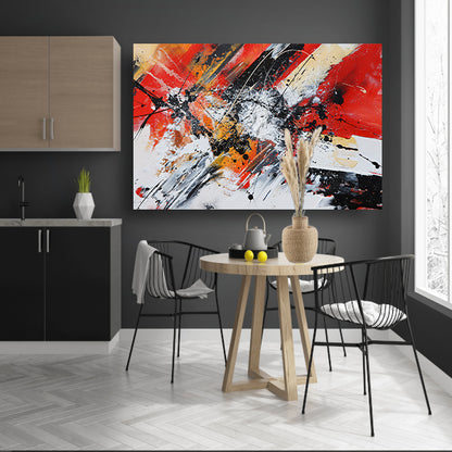 Abstract schilderij met explosieve kleuren acrylglas