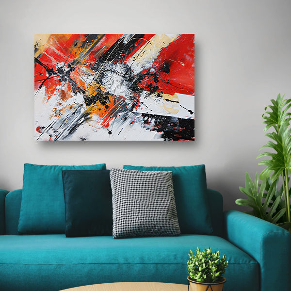 Abstract schilderij met explosieve kleuren acrylglas