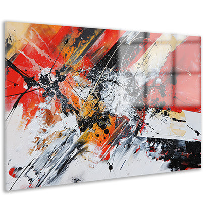 Abstract schilderij met explosieve kleuren acrylglas