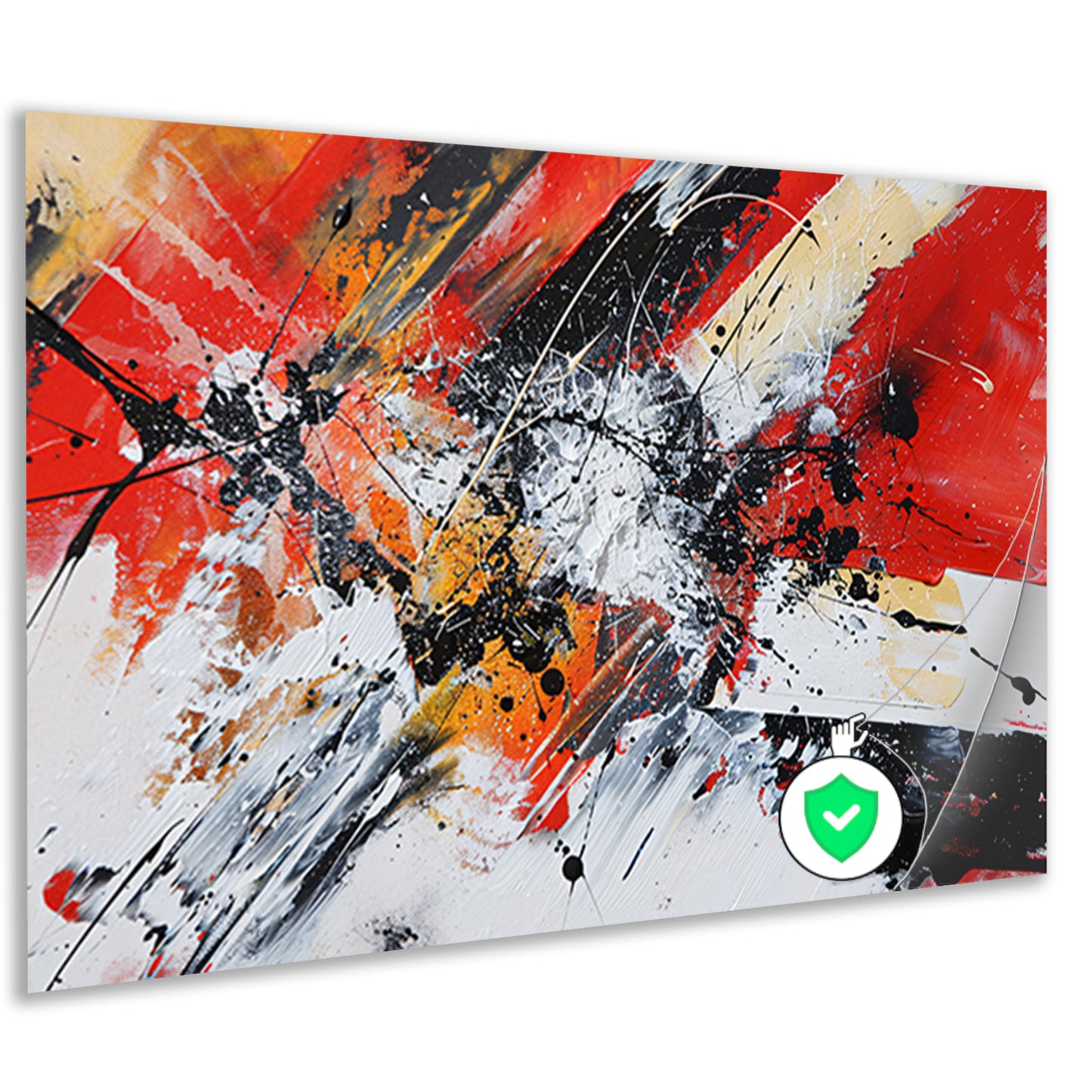 Abstract schilderij met explosieve kleuren poster