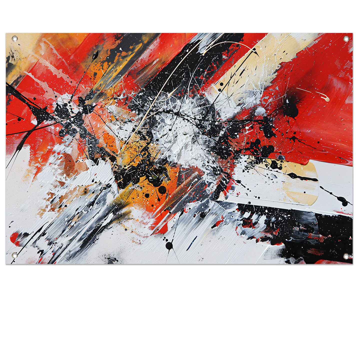 Abstract schilderij met explosieve kleuren tuinposter