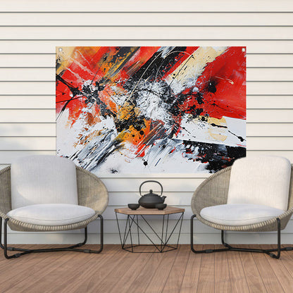 Abstract schilderij met explosieve kleuren tuinposter