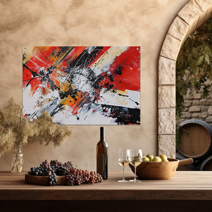 Abstract schilderij met explosieve kleuren tuinposter