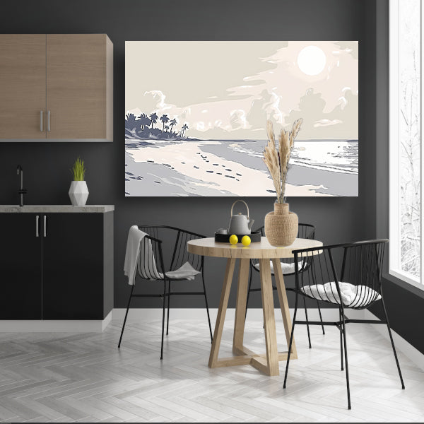 Rustgevend strandontwerp met palm silhouetten acrylglas