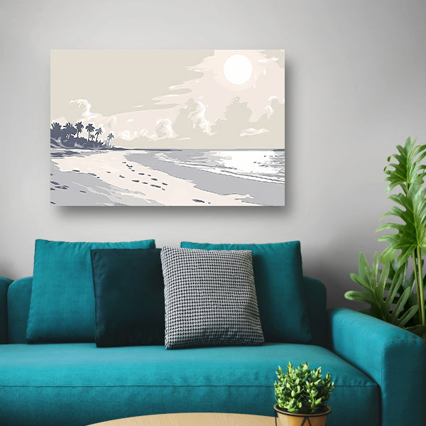 Rustgevend strandontwerp met palm silhouetten acrylglas