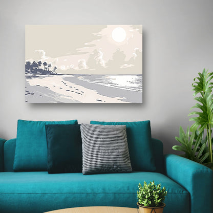 Rustgevend strandontwerp met palm silhouetten acrylglas