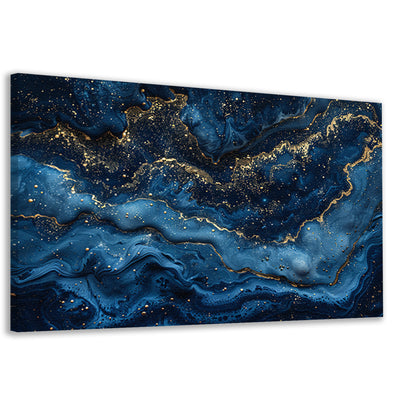 Blauw Gouden Marmer Patroon canvas