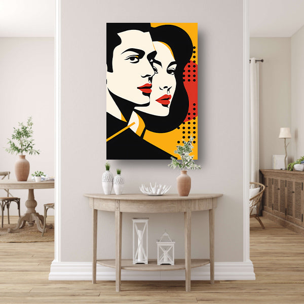 Modern kunstwerk van koppel in popart stijl poster