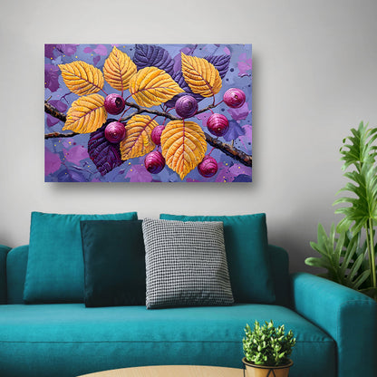 Stilleven met Bessen en Tak van Van Gogh canvas