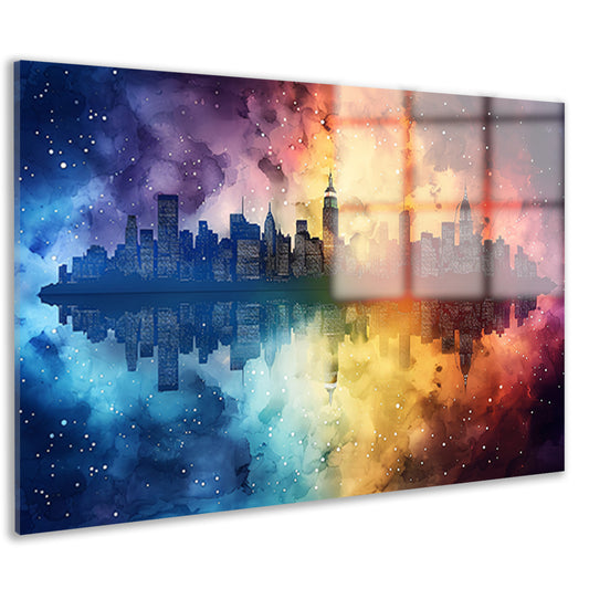 Abstract Stad Skyline acrylglas