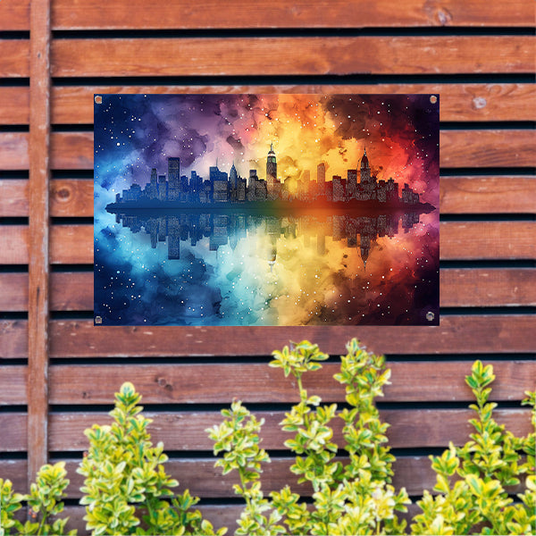 Abstract Stad Skyline tuinposter