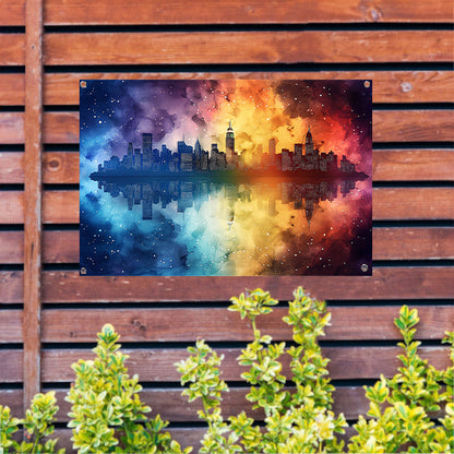 Abstract Stad Skyline tuinposter