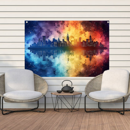 Abstract Stad Skyline tuinposter