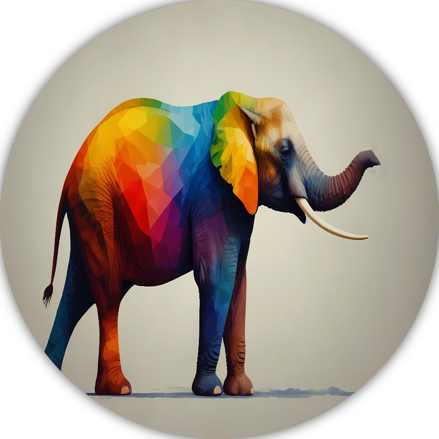 Abstracte veelkleurige olifant in moderne stijl forex muurcirkel