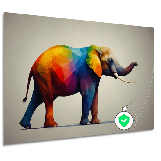 Abstracte veelkleurige olifant in moderne stijl poster