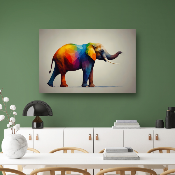 Abstracte veelkleurige olifant in moderne stijl poster
