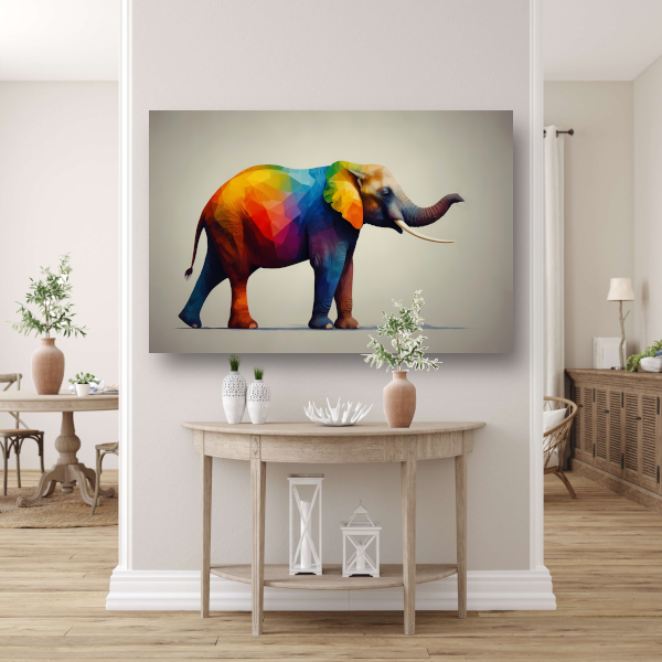 Abstracte veelkleurige olifant in moderne stijl poster